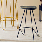 Wooden Bar Stool with Black Finish Legs