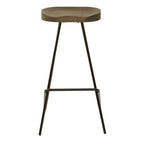 Wooden Bar Stool with Black Finish Legs