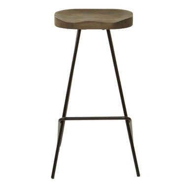 Wooden Bar Stool with Black Finish Legs