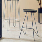 Elm Wood Bar Stool with Silver Finish Frame