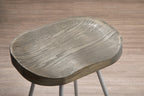 Elm Wood Bar Stool with Silver Finish Frame