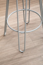 Elm Wood 3 Piece Bar Table and Stool Set with Grey Finish Legs