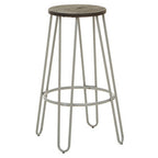 Wooden Bar Stool with Grey Finish Legs