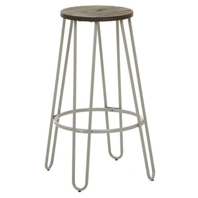 Wooden Bar Stool with Grey Finish Legs
