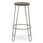 Wooden Bar Stool with Grey Finish Legs
