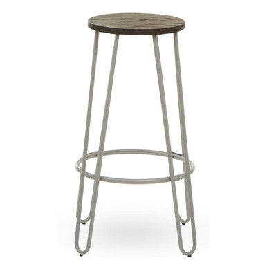 Wooden Bar Stool with Grey Finish Legs