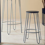Wooden Bar Stool with Grey Finish Legs