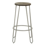Wooden Bar Stool with Grey Finish Legs