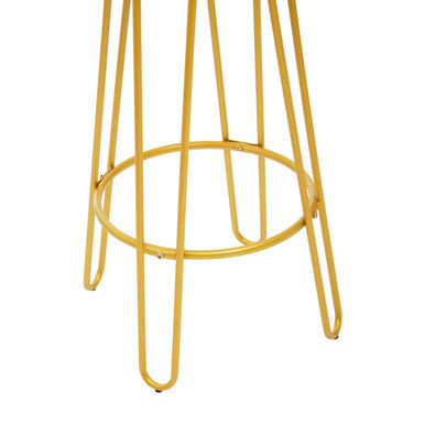 Wooden Bar Stool with Gold Finish Legs