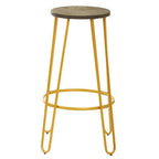 Wooden Bar Stool with Gold Finish Legs