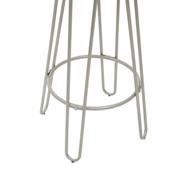 Wooden Bar Stool with Silver Finish Legs