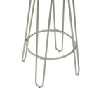 Wooden Bar Stool with Silver Finish Legs