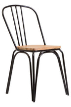 Wooden Dining Chair with Black Finish Frame