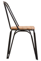 Wooden Dining Chair with Black Finish Frame