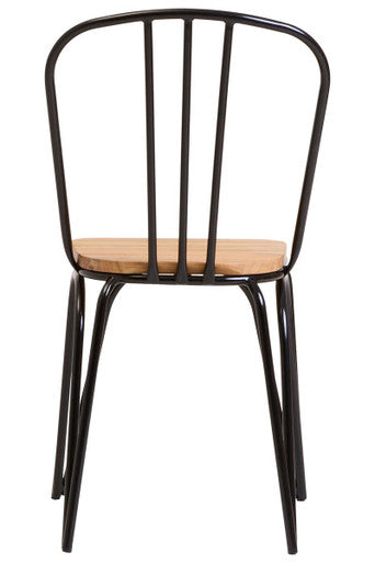 Wooden Dining Chair with Black Finish Frame