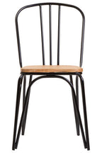 Wooden Dining Chair with Black Finish Frame