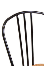 Wooden Dining Chair with Black Finish Frame