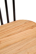 Wooden Dining Chair with Black Finish Frame
