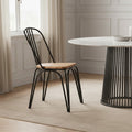 Wooden Dining Chair with Black Finish Frame