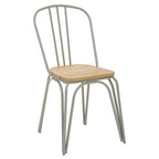 Grey Finish Metal Frame Dining Chair