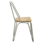 Grey Finish Metal Frame Dining Chair