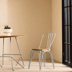 Grey Finish Metal Frame Dining Chair