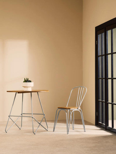 Grey Finish Metal Frame Dining Chair