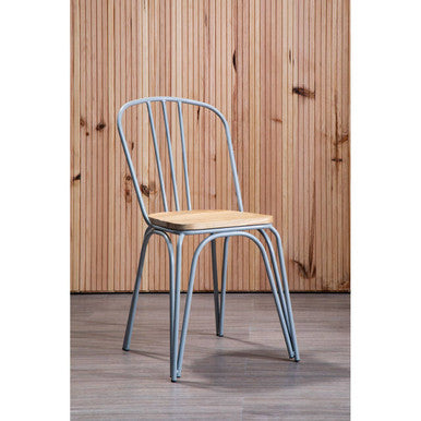 Grey Finish Metal Frame Dining Chair