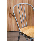 Grey Finish Metal Frame Dining Chair