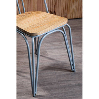 Grey Finish Metal Frame Dining Chair