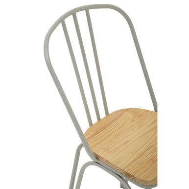 Grey Finish Metal Frame Dining Chair