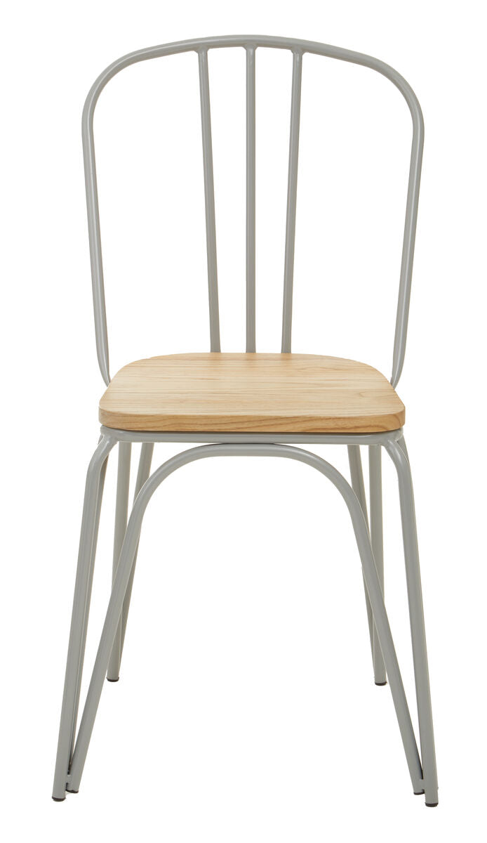 Grey Finish Metal Frame Dining Chair