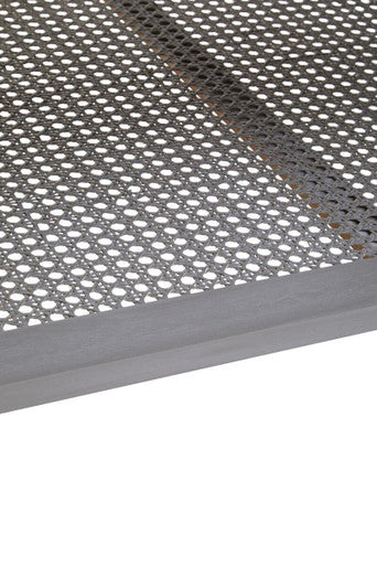 Grey Wash Wooden Coffee Table with Rattan Shelf