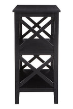 Black Wooden 2 Tier Bookshelf with Cross Detail