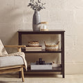 Black Wooden 2 Tier Bookshelf with Cross Detail