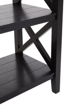 Black Wooden 2 Tier Bookshelf with Cross Detail
