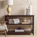 Black Wooden Large 2 Tier Bookshelf with Cross Detail