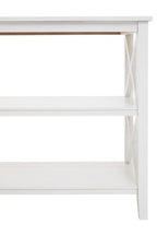 White Wooden 2 Tier Bookshelf with Cross Detail