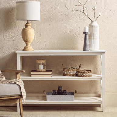 Two Shelf Large White Bookcase