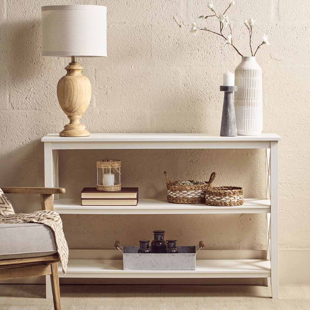 Two Shelf Large White Bookcase