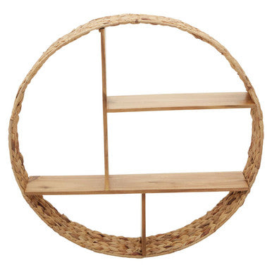 Water Hyacinth and Metal Wall Shelf
