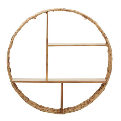 Water Hyacinth and Metal Wall Shelf