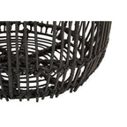 Black Rattan Round Side Table