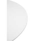 White Wooden Top Large Round Dining Table with Metal Base
