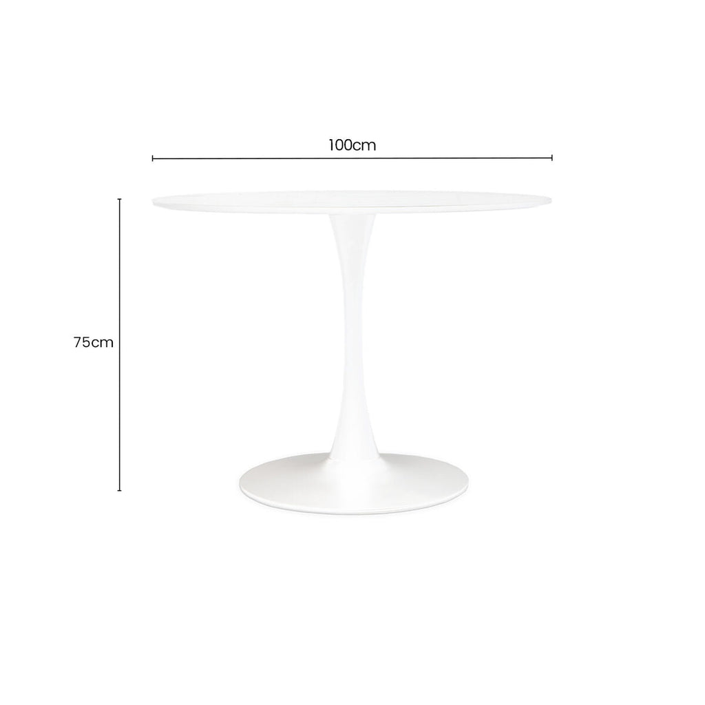 White Small Round Dining Table