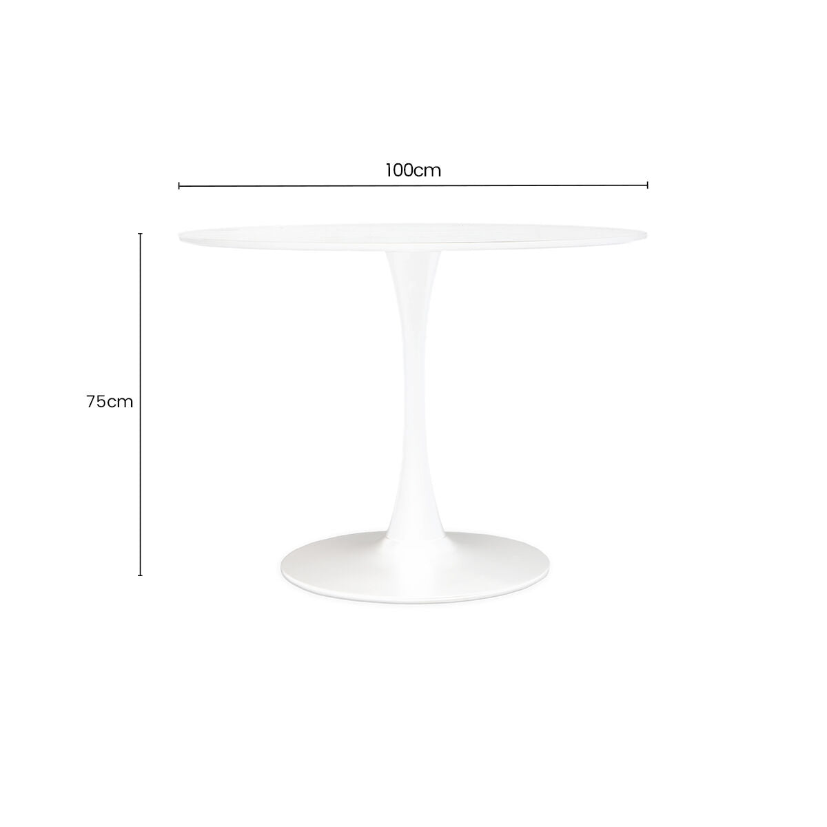 White Small Round Dining Table