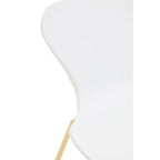 White Seat and Gold Finish Legs Dining Chair