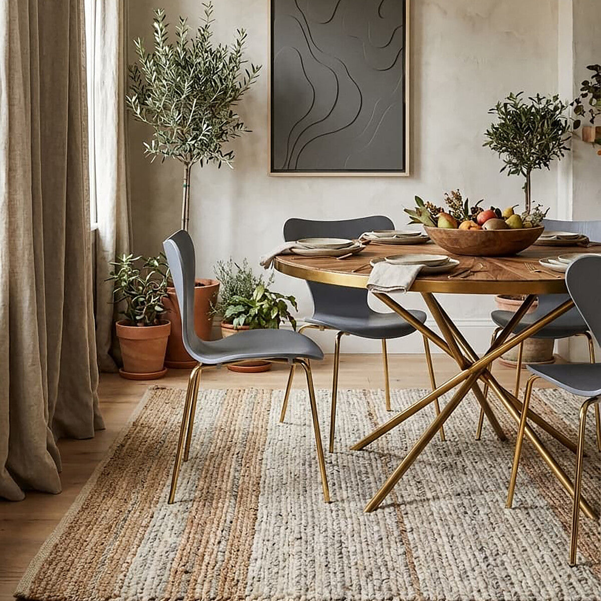 Dining Chair with Grey Seat