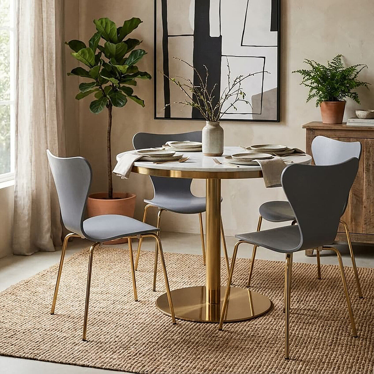 Dining Chair with Grey Seat