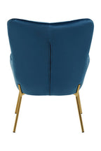 Blue Velvet Chair with Gold Finish Tapered Legs